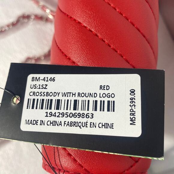 Bagley Mischka Studio Crossbody Red Vegan Leather Handbag - Picture 4 of 8